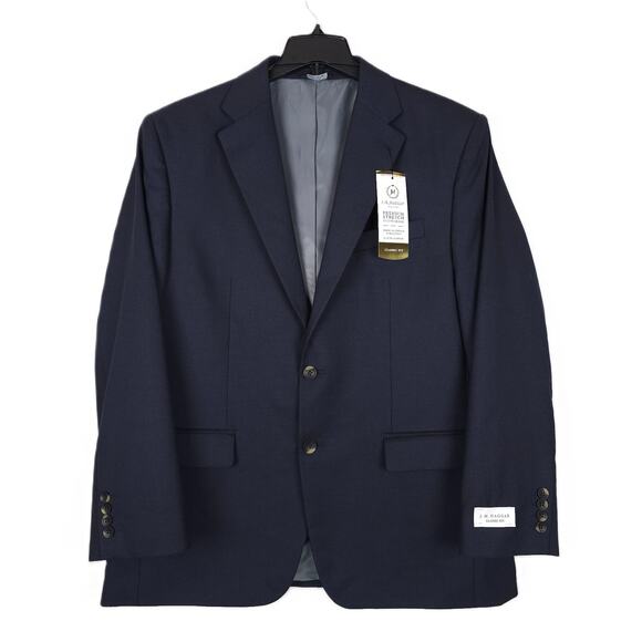 J.M. Haggar Men's Classic-Fit Premium Stretch Suit Jacket Dark Navy 52L NWT - Picture 1 of 7